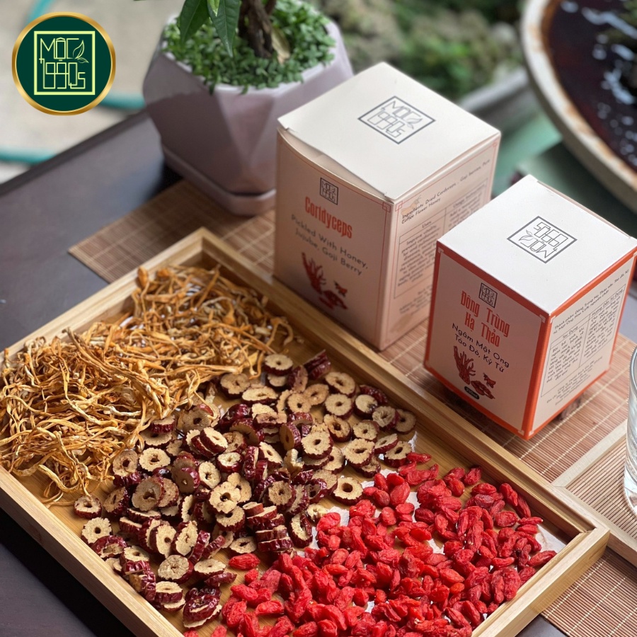 Đông Trùng Hạ Thảo ngâm Mật Ong Atiso Đỏ, Táo Đỏ, Kỷ Tử  Mộc 1990s - Tốt cho Ngũ Tạng, dạ dày