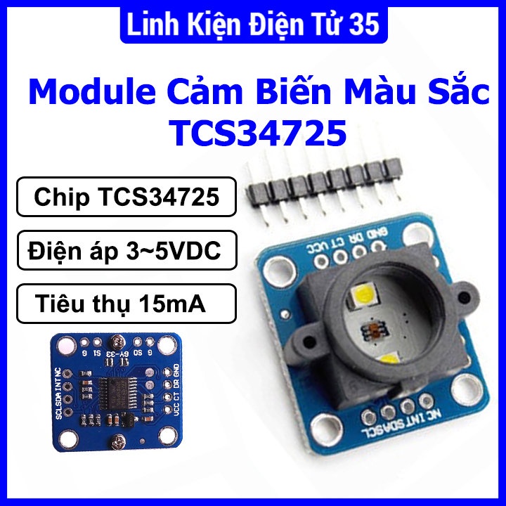 Module cảm biến màu sắc RGB TCS34725 chuẩn giao tiếp I2C và UART giúp ...