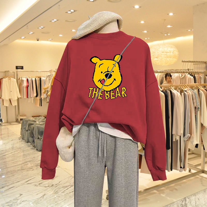 Áo sweater nữ HappyFamily hình chú Gấu The Bear xinh xắn chất nỉ da cá 100% cotton cao cấp