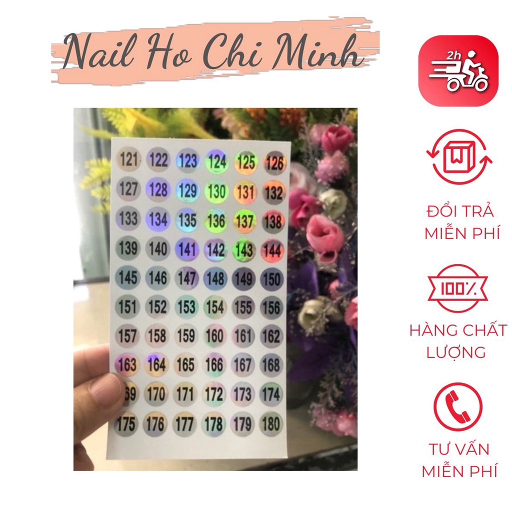 [TEM XỊN] Tem dán số chai sơn 7 màu chống bong tróc khi tiếp xúc với nước