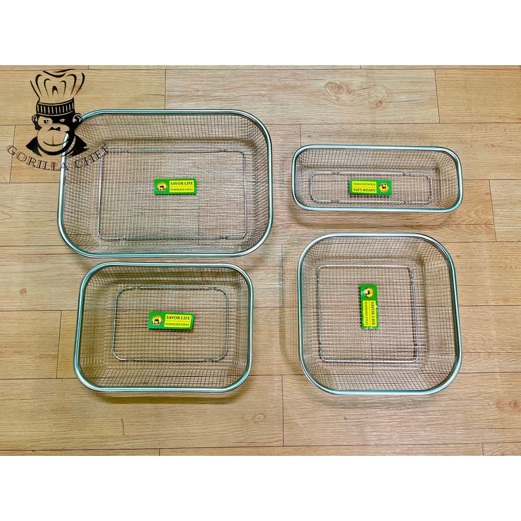 Rỗ inox 304 chữ nhật GORILLA (3 kích thước lớn) | Shopee Việt Nam
