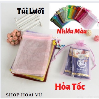 10 CÁI--Túi Dây Rút Lưới Đựng Trang Sức Qùa Tặng Hoa Khô Bánh Kẹo Nhiều Màu--10 CÁI--