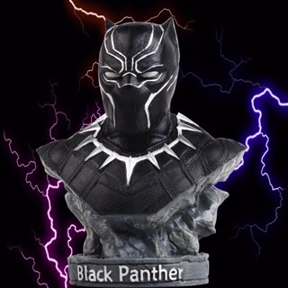 Mô hình báo đen tượng bán thân Black panther kích thước 18cm chất liệu đá resin cao cấp