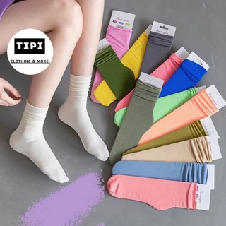 Tất cao cổ chất mỏng cao cấp hoạ tiết sắc màu cổ nhún G3-09