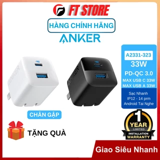 [GIAO HỎA TỐC] Củ Sạc Anker 323 2 Cổng 33w PD3.0/PPS/QC3.0 - A2331 BH12TH