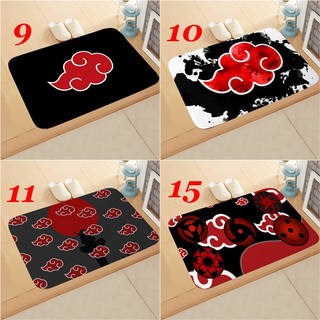 Thảm chùi chân chống trượt 60x40cm, in hình Anime Naruto Sasuke Itachi, vải flannel cho phòng tắm, bếp, lối vào