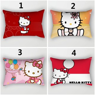 Vỏ gối Hello Kitty in 1 mặt polyester hình chữ nhật, vỏ đệm trang trí ô tô/sofa (không kèm ruột gối)