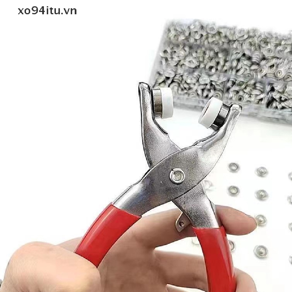 Bộ Dụng Cụ Đóng Nút Kim Loại Kèm Kìm Chuyên Dụng Cho May Vá