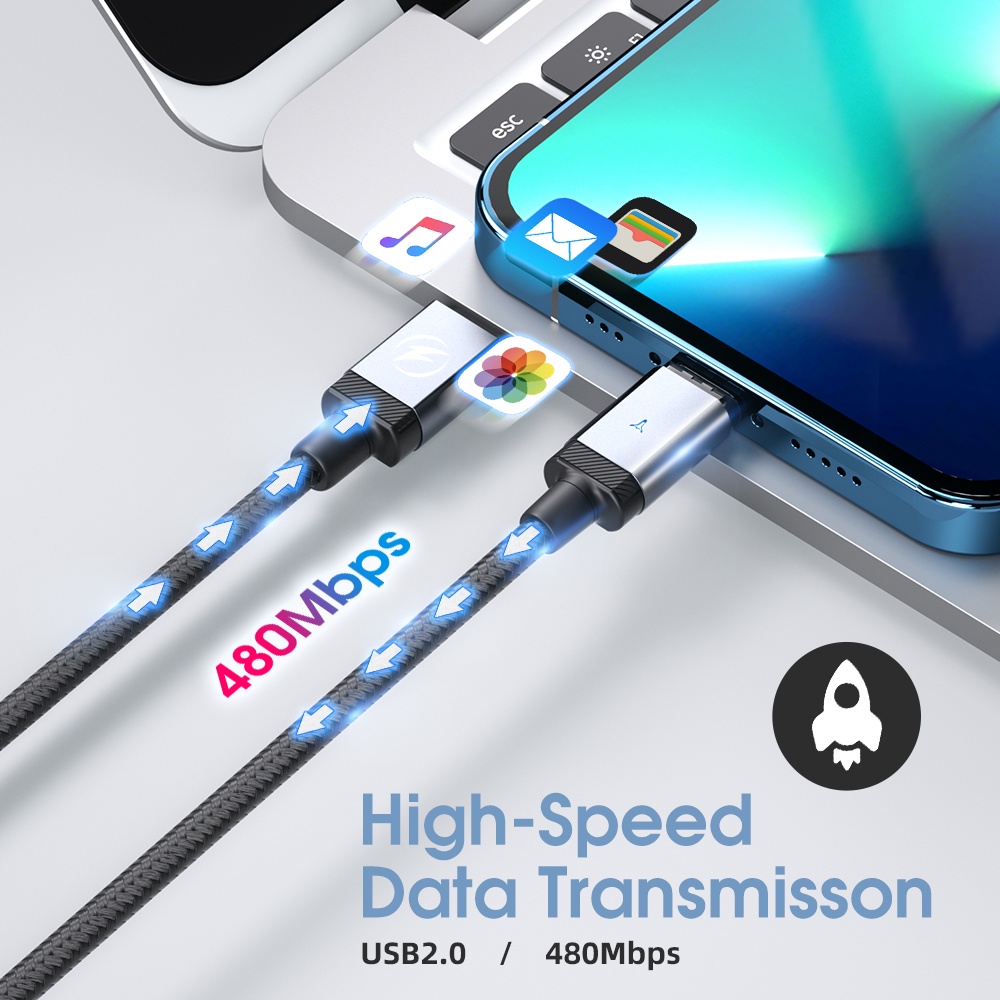 Ảnh Cáp sạc nhanh FONKEN USB C từ tính PD65W sang type C 27W IOS thích hợp cho iP Samsung 4