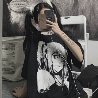 Áo thun ngắn tay Anime hai chiều hiphop Nhật Bản phong cách Harajuku