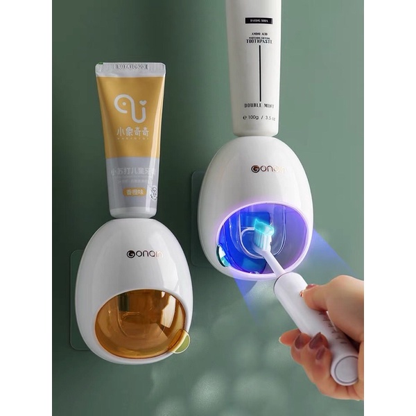 Bộ nhả kem đánh răng tự động/Bộ cốc đựng kèm ống đựng bàn chải