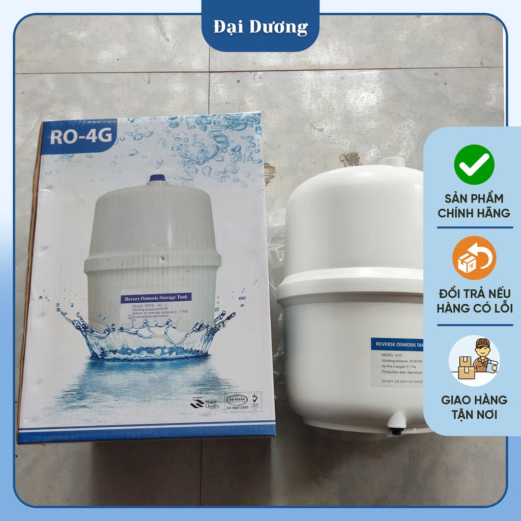 Bình áp nhựa 8L, 10L chứa nước dùng cho máy lọc nước RO gia đình
