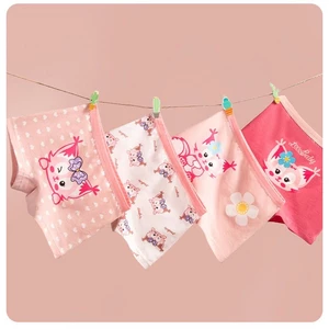 4 quần chip cho bé gái, quần lót cotton trẻ em Maruka Fashion họa tiết sóc chuột đáng yêu
