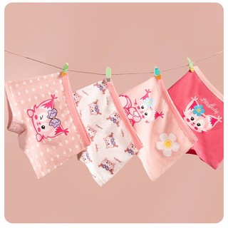 [T11 Hàng mới] 4 quần chip cho bé gái, quần lót cotton trẻ em Maruka Fashion họa tiết sóc chuột đáng yêu