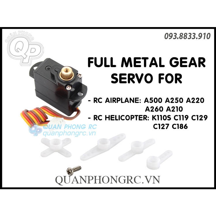 Full Metal Gear Servo For WLtoys XK K110S A220 C119 C129 C127 C186
