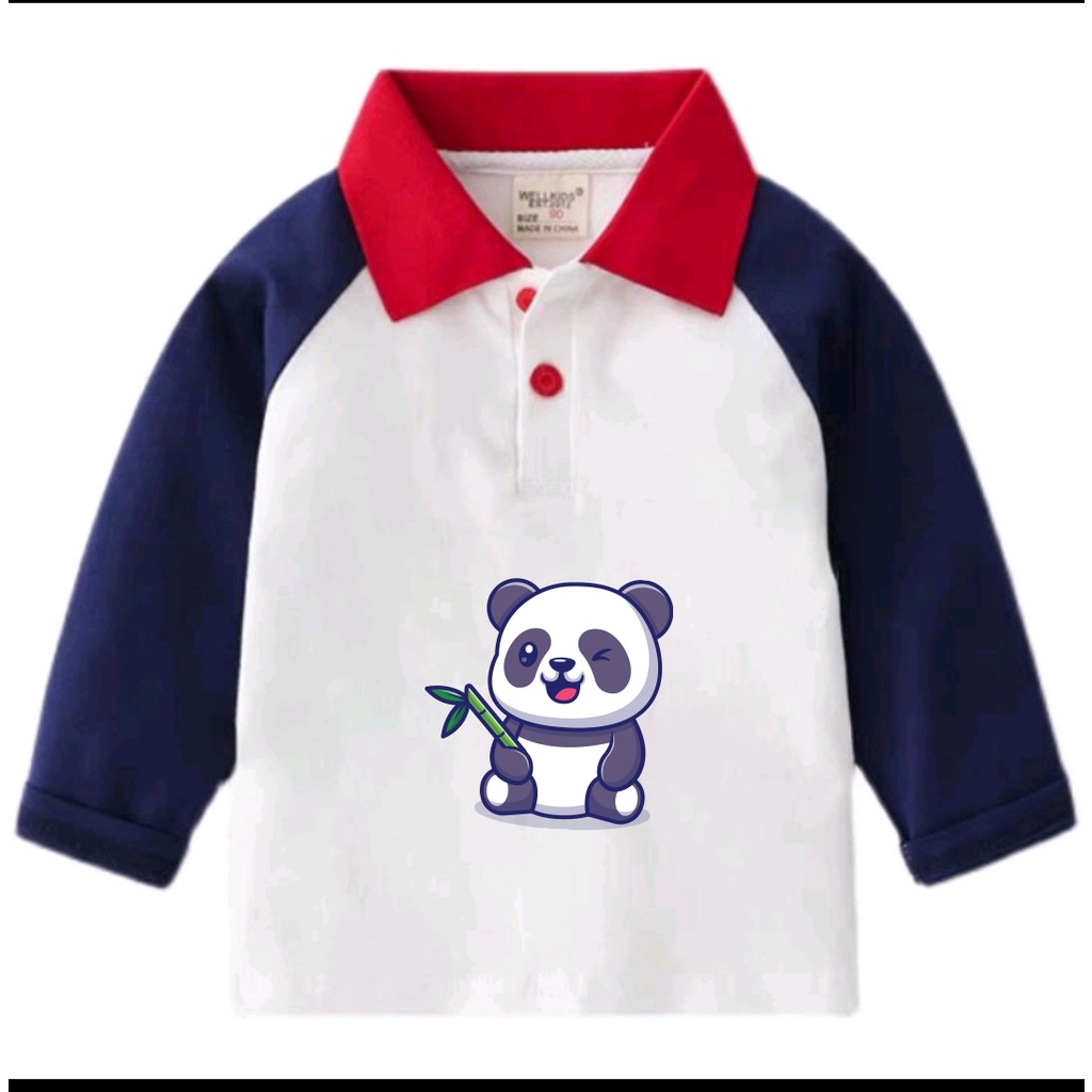 Áo polo dài tay bé trai vải cá sấu cotton in hình phong cách hàn quốc cho bé 1 2 3 4 5 6  tuổi 9-27kg