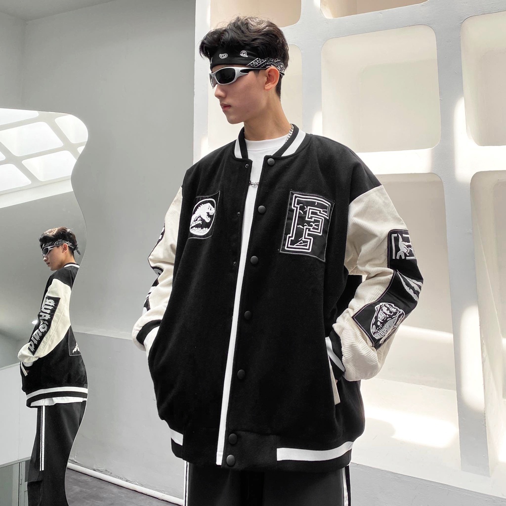 Áo Khoác FF OVERSIZE DINOSAUR VARSITY JACKET mix