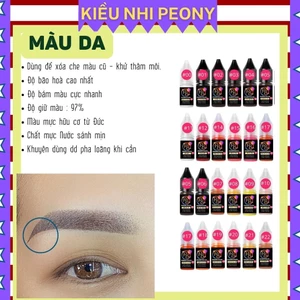 Mực phun xăm Hữu Cơ, MÀU DA và 20 màu Mực Nước phun xăm Thẩm Mỹ