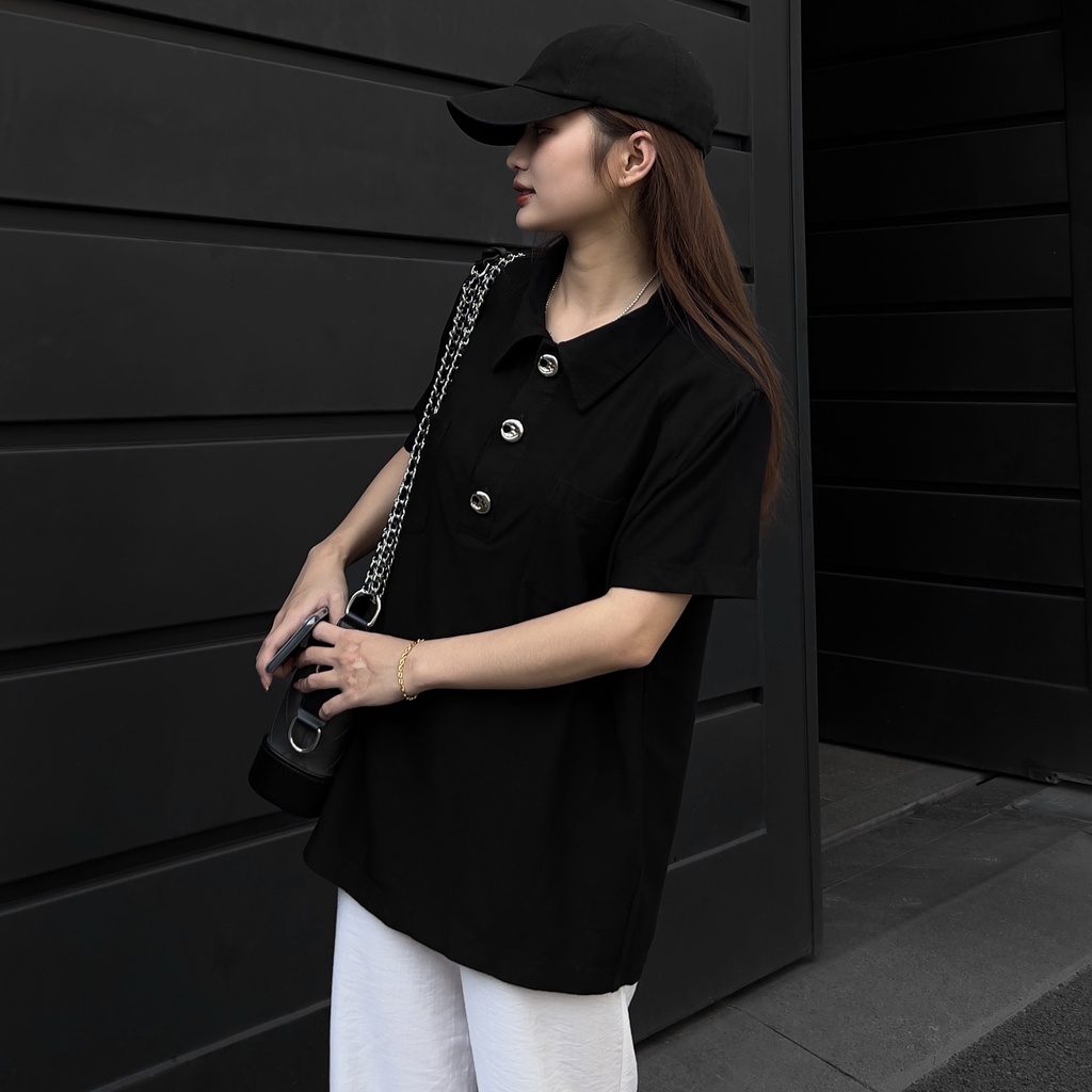 TWINKLE POLO V.2 - Áo polo nam nữ đính khuy đệm vai