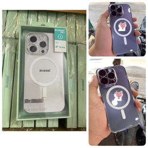 Ốp Lưng iPhone Memumi Nhựa Trong Suốt kèm hỗ trợ sạc ko dây cho iPhone 14 Pro Đến 17 Pro Max