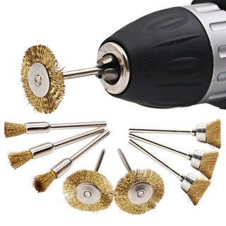 9 Chiếc 3 3 Mm / 2,35 Mm Shank Đồng Bánh Xe Bàn Chải Dây Bàn Chải Đánh Bóng Nhỏ Phụ Kiện Dụng Cụ Điện Cho Dremel Và Máy Khoan Điện Dụng Cụ Xoay