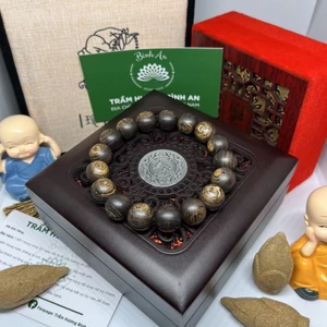 1 combo trầm xông đốt được tặng khi mua Vòng tay trầm hương tròn đơn 12 ly sánh chìm cao cấp tự nhiên nam nữ