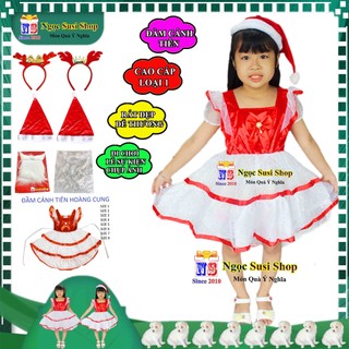 ĐẦM CÁNH TIÊN HOÀNG CUNG ĐẦM NOEL CHO BÉ GÁI TỪ 1 - 8 TUỔI CAO CẤP - BỘ ĐẦM NOEL GIÁNG SINH CHO BÉ GÁI