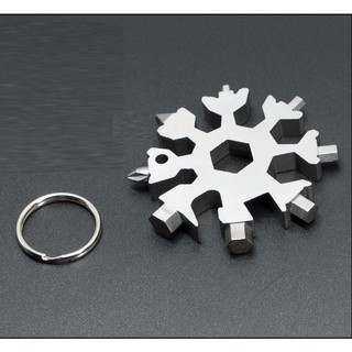 Cờ Lê Đa Năng 18 Trong 1 Hình Bông Tuyết Kết Hợp Công Cụ Móc Khóa Bông Tuyết Di Động Nhỏ Gọn