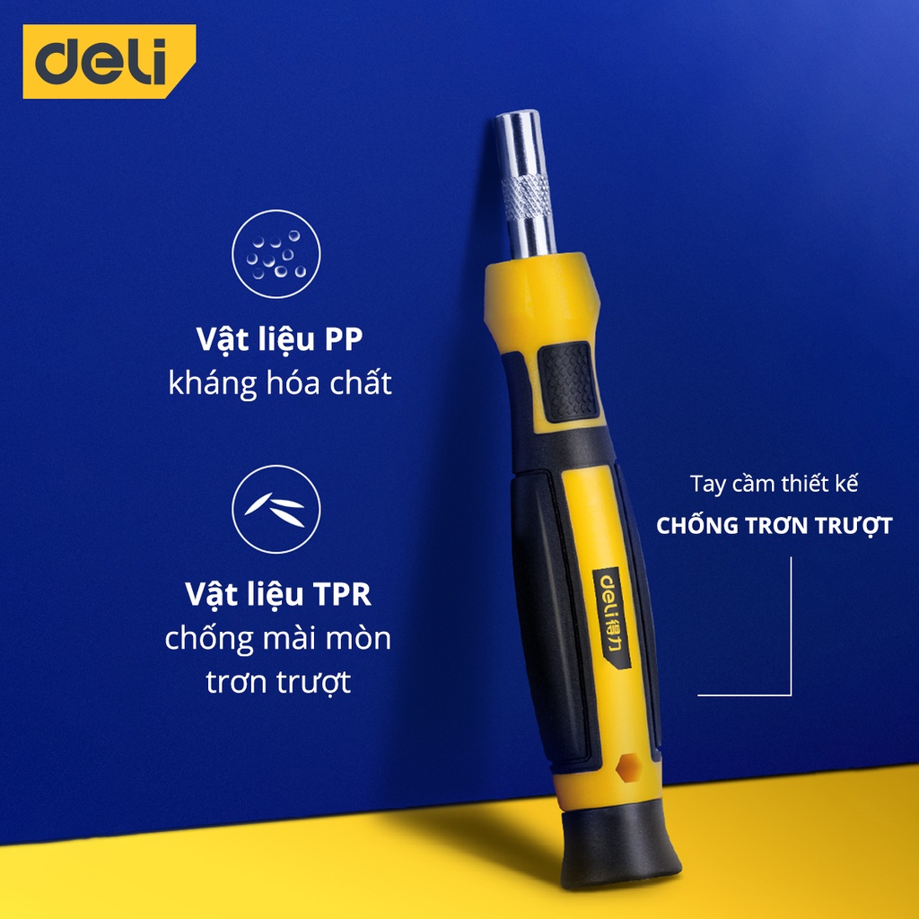 Bộ Tua Vít Sửa Chữa Đa Chức Năng Deli 30 Đầu Vít Cao Cấp - Chất Liệu Siêu Bền, Thiết Kế Gọn Nhẹ Tinh Tế - DL1033D;
