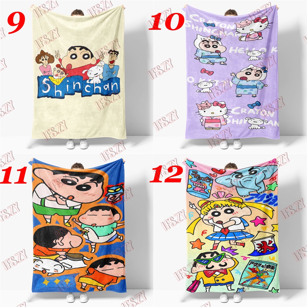 Chăn flannel Điều Hòa Không Khí 4 Kích Thước In Hình Cậu Bé Bút Chì shin-chan Dễ Thương