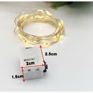 Dây đèn led trang trí fairylight đom đóm có sẵn pin dài 1m-2m-3m