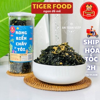 Rong biển cháy tỏi 💖TIGER FOOD💖 Hộp 180g rong biển cháy tỏi ăn liền Siêu Giòn -Siêu Ngon - đồ ăn vặt Sài Gòn