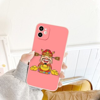 Ốp iphone - Ốp lưng iphone cạnh vuông bảo vệ camera thần tài tươi cười dành cho ip 6 đến 16promax - ng497