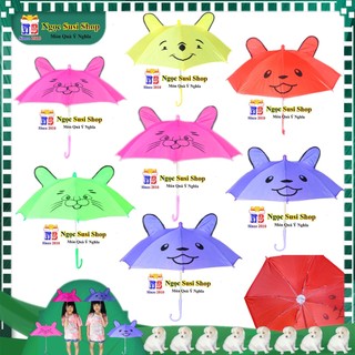 CÂY DÙ TAI THỎ HÌNH THÚ CHO BÉ DÙNG ĐỂ ĐI CHƠI CHE NẮNG MƯA SIÊU CƯNG - CÂY DÙ CHO BÉ YÊU