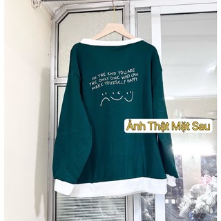 Áo Khoác Cardigan Mặt Cười W Xanh Be Form Rộng nam nữ 😊