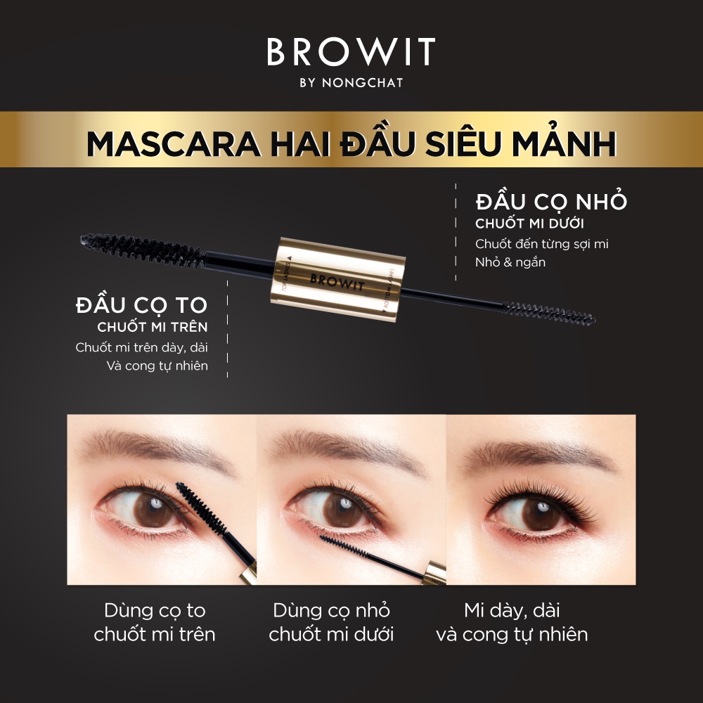Ảnh Mascara 2 Đầu Browit Chống nước Dài và Tơi mi Professional Duo Mascara 4 + 4g SEXY BLACK 4
