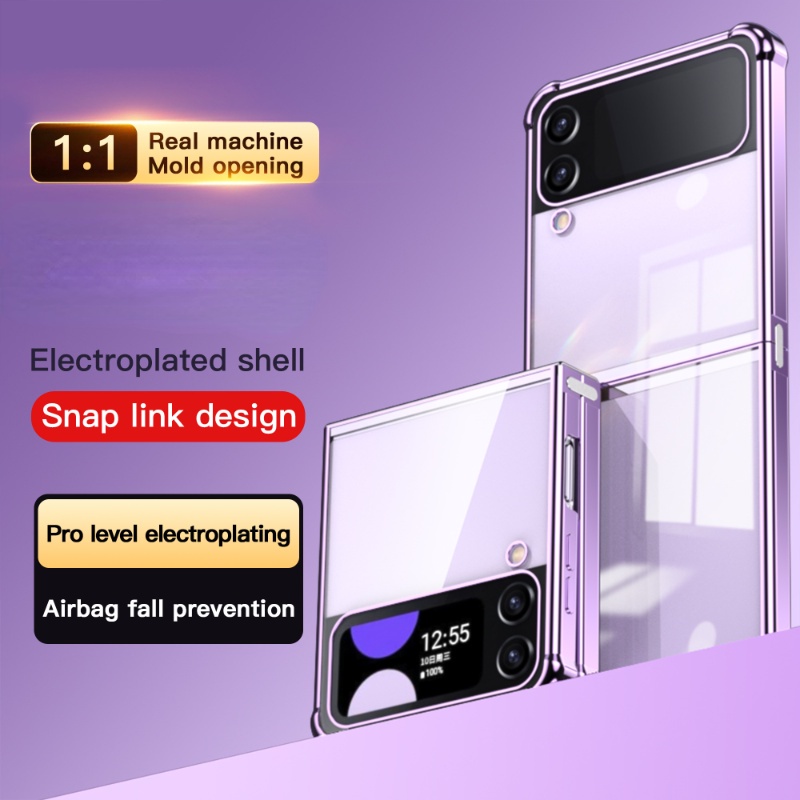 Ốp Điện Thoại PC Chống Sốc Bảo Vệ Bốn Góc Kiểu Dáng Sang Trọng Cho Samsung Galaxy Z Flip 4 Z Flip 3 Z Flip 4 Flip 4 Z Flip 3