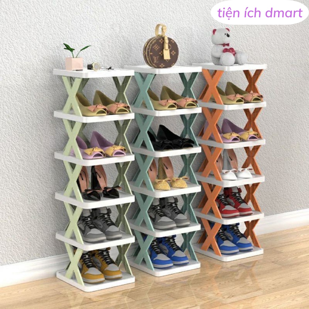kệ để dép xếp tầng hình chữ x, kệ dép 5 tầng nhựa cao cấp mẫu mã đẹp