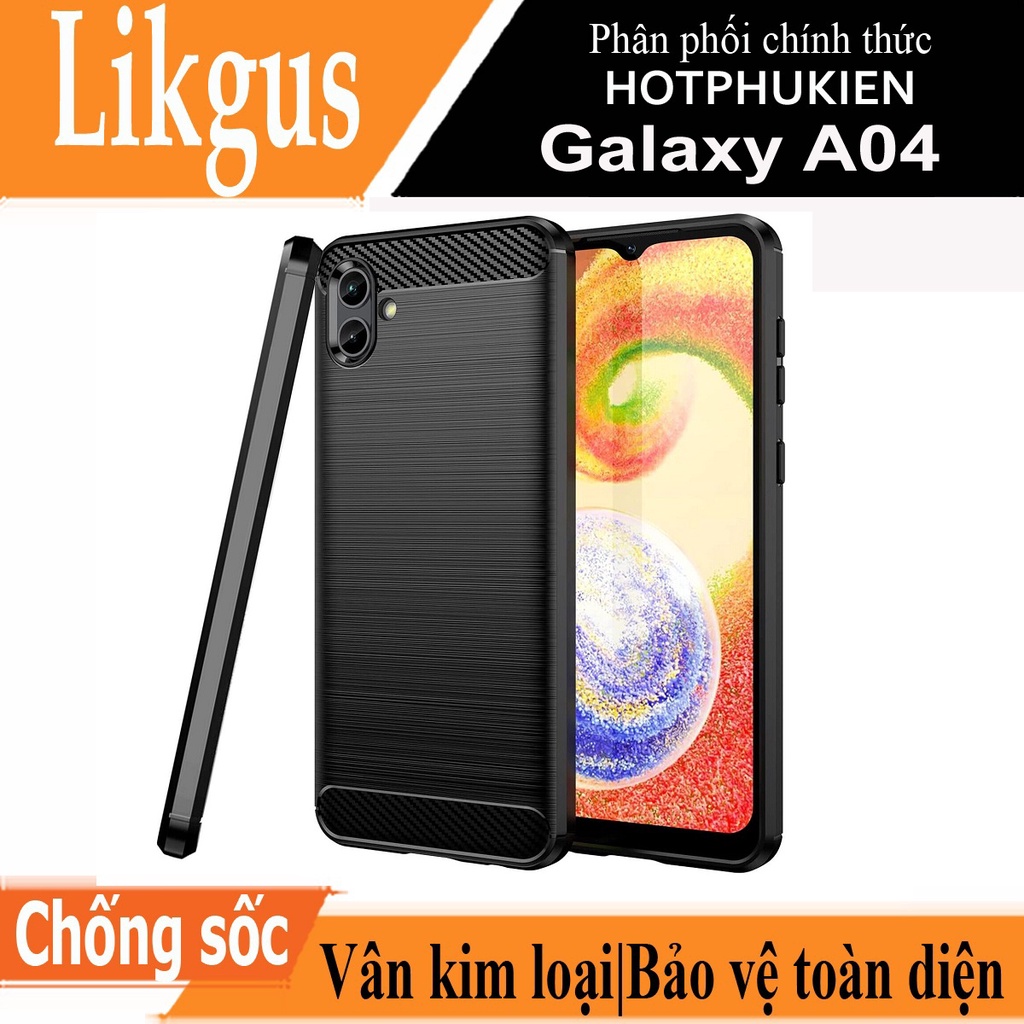Ốp lưng chống sốc vân kim loại cho Samsung Galaxy A04 hiệu Likgus (bảo ...