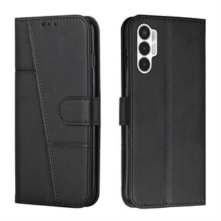Dành Cho Tecno Pop 5 LTE Pova NEO 2 3 6 Pro Màu Trơn Lật Bao Da Đơn Giản Ví Đựng Khe Cắm Thẻ