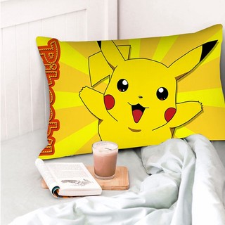 Pokemon Pikachu Vỏ Gối Hoạt Hình Dễ Thương Một Mặt In Hình Polyester Hình Chữ Nhật Vỏ Gối Phòng Ngủ Sofa Nhà Trang Trí Gối