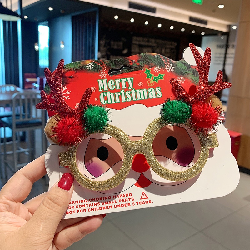 Kính Noel Cho Bé Mắt Kính Giáng Sinh Hóa Trang Lễ Hội Ông Già Noen Cây Thông Kính Mát Dễ Thương- PUPU HOUSE