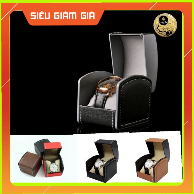 😍hộp đựng đồng hồ da cao cấp màu đen Lanchi1688