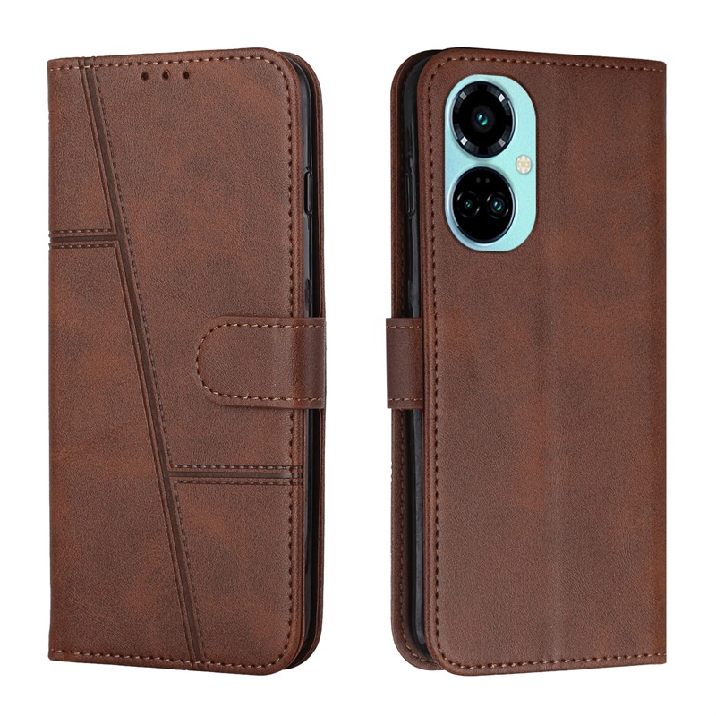 Dành Cho Tecno Camon 17 17P 18 18P 19 19P Pro NEO Spark 9T 9pro Flip Case Da Folio Cổ Điển Ví Đứng Thẻ Bao