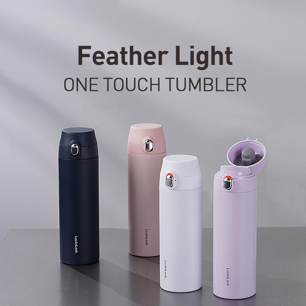 Bình giữ nhiệt LocknLock 500ml Featherlight One Touch Tumbler LHC3257 , mở nắp một chạm - K-MALL