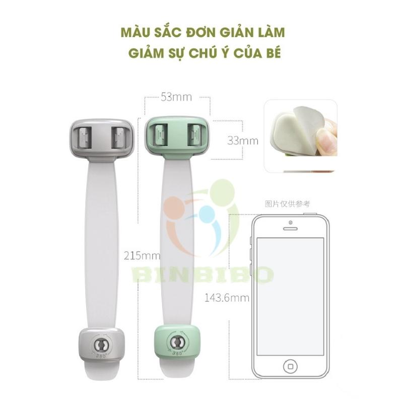 Khóa tủ lạnh, khoá ngăn kéo an toàn cho bé Looktosee chất liệu nhựa ABS cao cấp - Binbibo