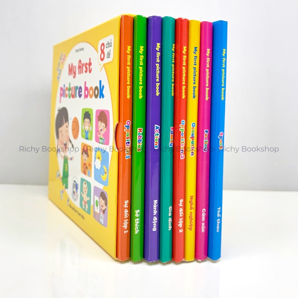 Sách - Thư viện hình ảnh đầu tiên cho bé song ngữ Anh Việt bìa cứng - My first picture book (bộ 8 cuốn có file nghe)