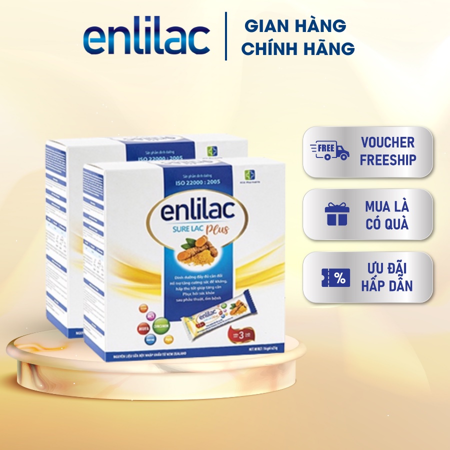 Sữa cao năng lượng Enlilac Surelac Plus 2 hộp 400g tăng đề kháng
