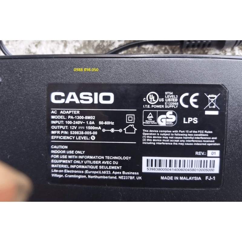 Myvolts Chargeur/Alimentation 12V Compatible Avec Casio Px