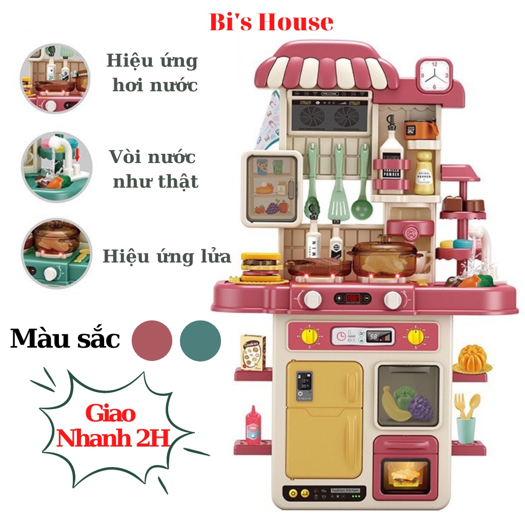 [Mã BMLTB35 giảm đến 35K đơn 99K] Bộ đồ chơi nhà bếp Bis House, có âm thanh, hiệu ứng hơi nước, lửa